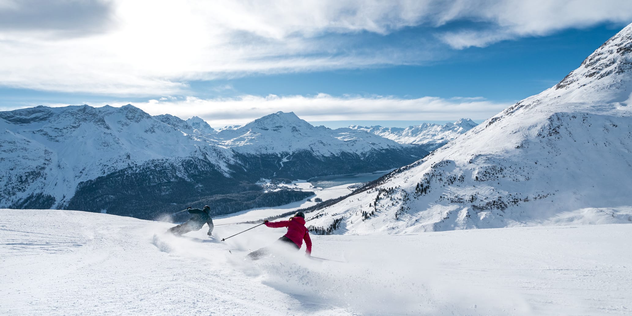 Skifahren auf Corviglia